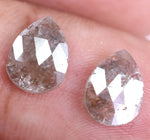 1.91 Ct Pear Cut Diamond Pair Grey Colored Diamond Pair Use For Earrings Salt And Pepper Diamond 