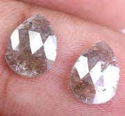 1.91 Ct Pear Cut Diamond Pair Grey Colored Diamond Pair Use For Earrings Salt And Pepper Diamond 
