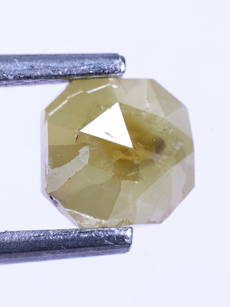 0.87 Ct Loose Yellow Diamond - Asscher Shape Natural Diamond ( 5.41 X 5.06 X 3.45 )