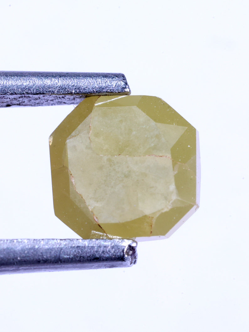 0.87 Ct Loose Yellow Diamond - Asscher Shape Natural Diamond ( 5.41 X 5.06 X 3.45 )