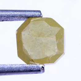 0.87 Ct Loose Yellow Diamond - Asscher Shape Natural Diamond ( 5.41 X 5.06 X 3.45 )