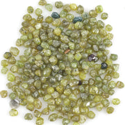 yellow green rough diamond stone with natural uncut texture for jewelry making