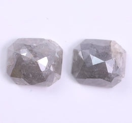1.11 Ct Grey Colored Unique Diamond Salt And Pepper Diamond Use For Jewerly Earrings Cushion Cut Diamond Pair 