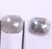 1.11 Ct Grey Colored Unique Diamond Salt And Pepper Diamond Use For Jewerly Earrings Cushion Cut Diamond Pair 