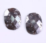 1.34 Carat Natural Oval Shape Loose Diamond Pair Black Colored Diamond Use For Jewerly