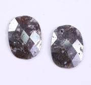 1.34 Carat Natural Oval Shape Loose Diamond Pair Black Colored Diamond Use For Jewerly