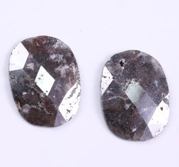 1.34 Ct Oval Cut Diamond Pair Brown Colored Diamond Salt And Pepper Diamond Use For Jewerly 