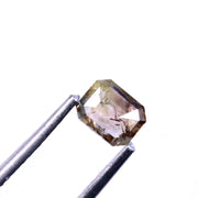 0.59 Ct emerald cut green and brown natural loose diamond for custom rings and jewelry