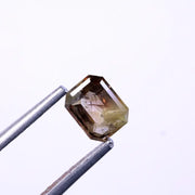 0.59 Ct emerald cut green and brown natural loose diamond for custom rings and jewelry