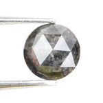 round natural diamond ring and Black grey diamonds natural jewelry rose cut diamond round diamond