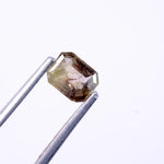 0.59 Ct emerald cut green and brown natural loose diamond for custom rings and jewelry