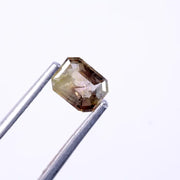 0.59 Ct emerald cut green and brown natural loose diamond for custom rings and jewelry
