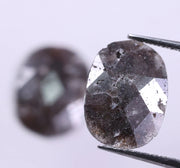 1.34 Carat Natural Oval Shape Loose Diamond Pair Black Colored Diamond Use For Jewerly