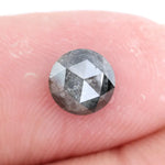 round natural diamond ring and Black grey diamonds natural jewelry rose cut diamond round diamond