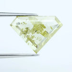 3.11 Ct pentagon cut yellow lab grown diamond, loose antique style fancy yellow diamond with unique five-sided shape and brilliant faceting, ideal for custom ring or bespoke fine jewelry design.