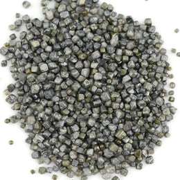 grey black cube shaped rough diamond for jewelry making