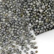 grey black cube shaped rough diamond for jewelry making