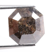2.63 carat luxury Asscher cut brown natural diamond loose stone featuring rich fancy brown color, sharp step-cut facets, and elegant brilliance, ideal for custom engagement rings, fine jewelry designs, and premium diamond collections.