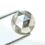 1.35 ct salt and pepper natural diamond round Rose cut grey Included rustic loose gemstone 