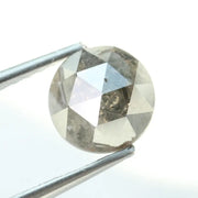 1.35 ct salt and pepper natural diamond round Rose cut grey Included rustic loose gemstone 