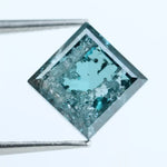 3.39 Ct Blue Table Cut Lab-Grown Diamond Loose Fancy Blue Stone for Elegant Engagement Ring