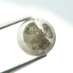 1.35 ct salt and pepper natural diamond round Rose cut grey Included rustic loose gemstone 