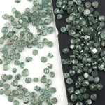 green CVD diamond beads in rough lab grown form for custom jewelry designs