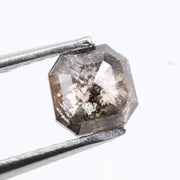  Natural Octagon Cut  Diamond Grey Colored Diamond For Engagement Ring