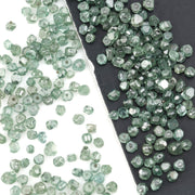 green CVD diamond beads in rough lab grown form for custom jewelry designs