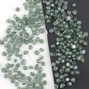 green CVD diamond beads in rough lab grown form for custom jewelry designs