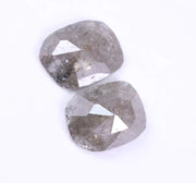 1.85 Ct Cushion Cut Diamond Pair Salt And Pepper Diamond Pair Use For Jewerly Unique Diamond Grey Colored Diamond 
