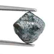 blue color raw rough diamond and raw white diamond