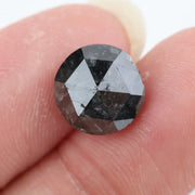 Natural 3.73Ct Loose Black Diamond Polised Diamond Round Brilliant Cut Diamond Use For Custom Jewelry Making 