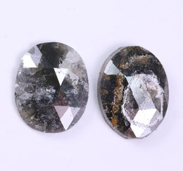 3.23 Ct Salt And Pepper Dimond Pair Unique Diamond Black Colored Diamond Use For Jewerly Oval Shaped Diamond Pair 