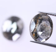 3.23 Ct Salt And Pepper Dimond Pair Unique Diamond Black Colored Diamond Use For Jewerly Oval Shaped Diamond Pair 