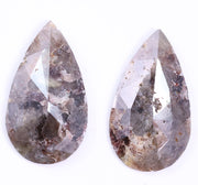 4.26 Ct Pear Cut Diamond Pair Grey Colored Diamond Pair Use For Jewerly Earrings Unique Diamond Salt And Pepper Diamond 
