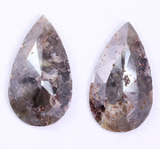 4.26 Ct Pear Cut Diamond Use For Jewerly Grey Colored Diamond Pair Salt And Pepper Diamond Pair 
