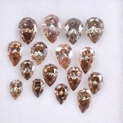 Brown Pear Lab Grown Diamond , 2 to 5mm CVD Pear Cut Diamond , Loose Fancy Color Diamond for Jewelry, Engagement, Custom Ring