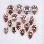Brown Pear Lab Grown Diamond , 2 to 5mm CVD Pear Cut Diamond , Loose Fancy Color Diamond for Jewelry, Engagement, Custom Ring