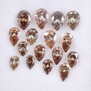 Brown Pear Lab Grown Diamond , 2 to 5mm CVD Pear Cut Diamond , Loose Fancy Color Diamond for Jewelry, Engagement, Custom Ring