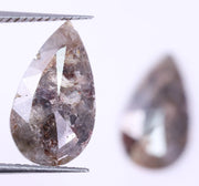 4.26 Ct Pear Cut Diamond Use For Jewerly Grey Colored Diamond Pair Salt And Pepper Diamond Pair 