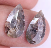 4.26 Ct Pear Cut Diamond Pair Grey Colored Diamond Pair Use For Jewerly Earrings Unique Diamond Salt And Pepper Diamond 