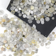 round natural diamond slices in mixed colors with uncut rough surfaces for jewelry designs