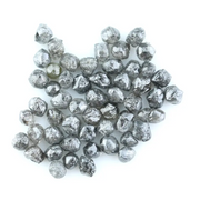 Natural gray silver colour rough diamonds with smoky steel tones, raw uncut loose diamond crystals for jewelry making.