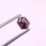 0.60 Ct hexagon salt and pepper diamond, natural fancy color loose rustic diamond for engagement ring and custom jewelry