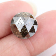 8.03Ct Natural Brownish-Black Colored Polised Diamond  Round Brilliant Cut Diamond For Custom Fine Jewelry 