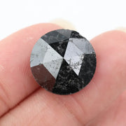 Natural 13.56 Ct Black Colored Diamond Loose Round Brilliant Cut Diamond For Fine Custom Jewelry 