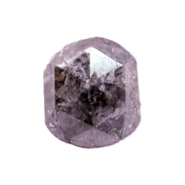 1.09 Ct unique hexagon cut salt and pepper diamond, salt and pepper wedding band, smoky diamond ring, lab grown loose diamond, diamond loose in ring.