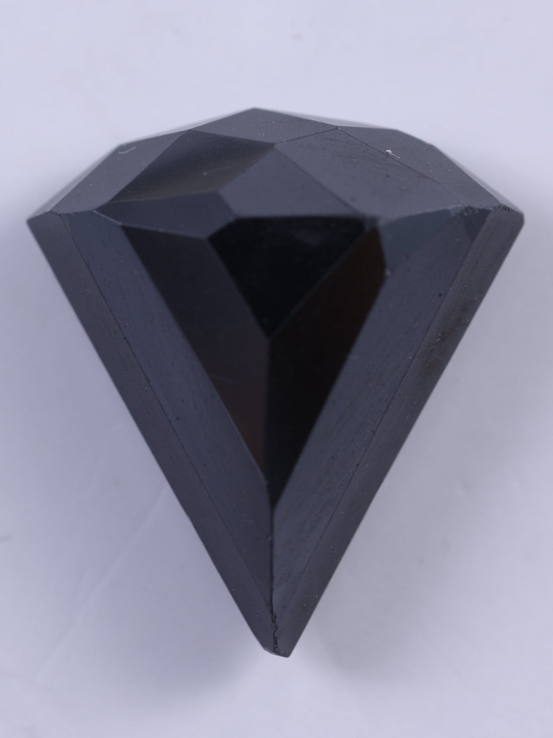 2.05 CT Natural Black Diamond Double Fan Cut Loose Diamond