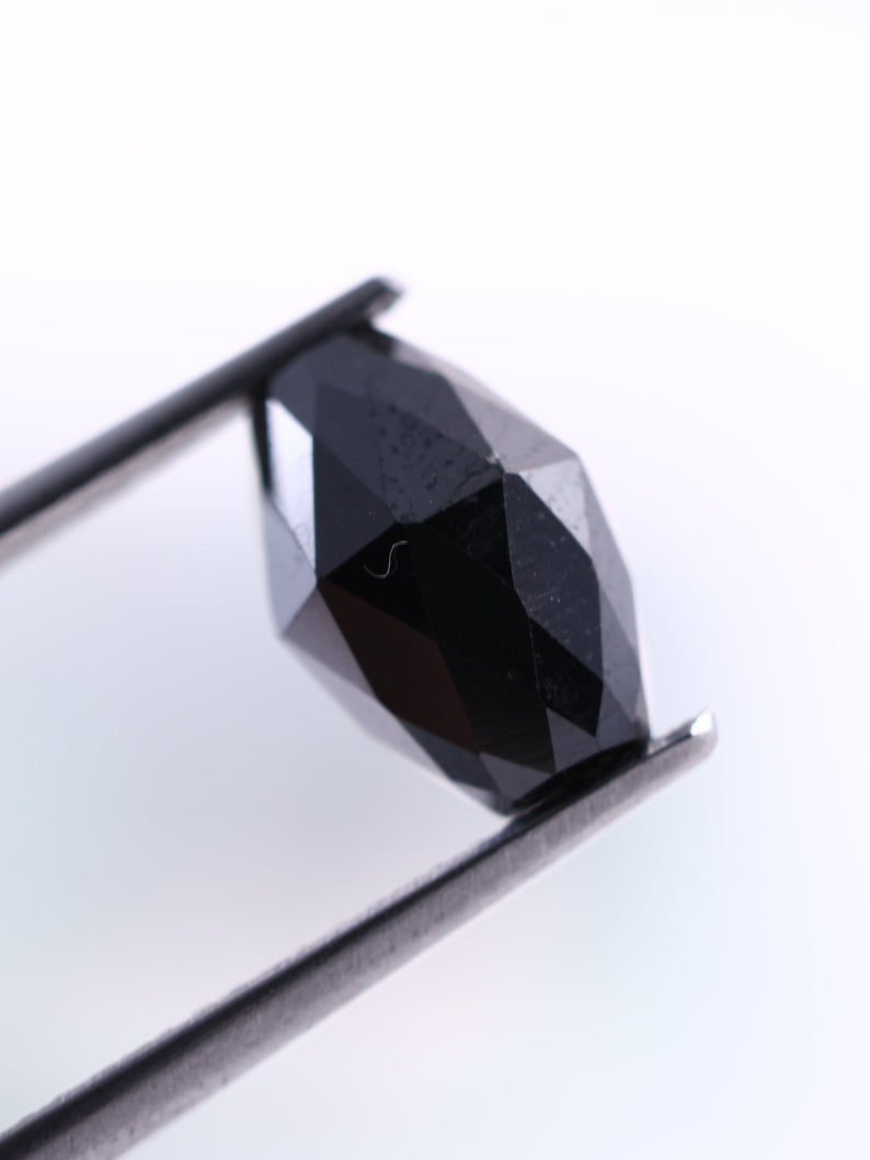 3.07 CT Natural Black Diamond Unique Dholki Shape Diamond